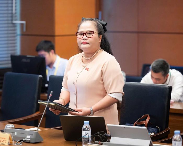 Đại biểu Nguyễn Thị Sửu, ĐBQH TP Huế phát biểu.