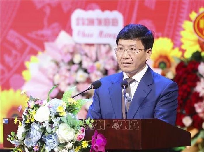 Ông Mùa A Vảng, Phó Bí thư Tỉnh ủy, Chủ tịch Ủy ban MTTQ Việt Nam tỉnh Điện Biên, phát biểu tại Đại hội.