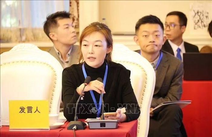 Đại diện doanh nghiệp Trung Quốc phát biểu thảo luận tại Tọa đàm. Ảnh: Công Tuyên/PV TTXVN tại Trung Quốc