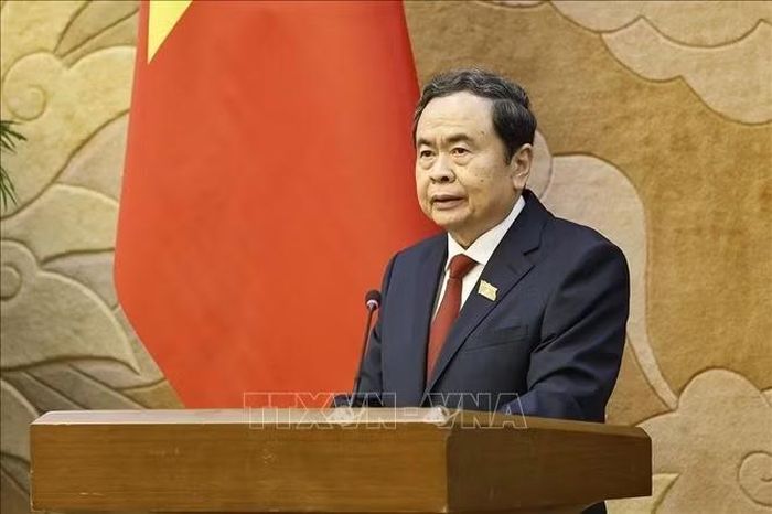 Chủ tịch Quốc hội Trần Thanh Mẫn phát biểu. Ảnh: Doãn Tấn/TTXVN
