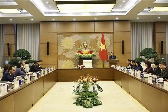 Chủ tịch Quốc hội Trần Thanh Mẫn phát biểu. Ảnh: Doãn Tấn/TTXVN