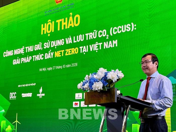 Ông Nguyễn Ngọc Thạch, Tổng Biên tập Báo Nông nghiệp và Môi trường phát biểu tại Hội thảo ngày 27/10/2026. Ảnh: Anh Nguyễn/Bnews/vnanet.vn