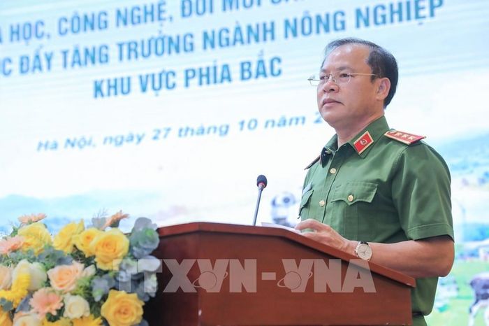 Thượng tướng Nguyễn Văn Long, Thứ trưởng Bộ Công an phát biểu. Ảnh: Lê Đông - TTXVN