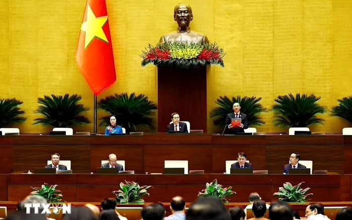 Phó Chủ tịch Quốc hội Nguyễn Khắc Định phát biểu. (Ảnh: Doãn Tấn/TTXVN)