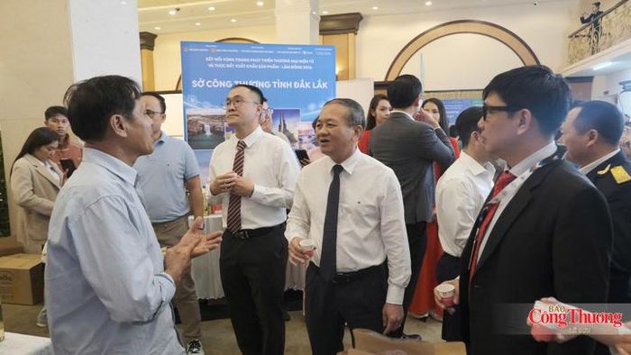 Ông Mai Mạnh Toàn (cà vạt đen), Phó Giám đốc Sở Công Thương tỉnh Đắk Lắk tham gia hội nghị.