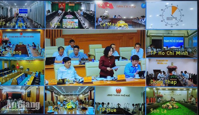Cuộc họp được kết nối trực tuyến từ Văn phòng Chính phủ đến các địa phương.