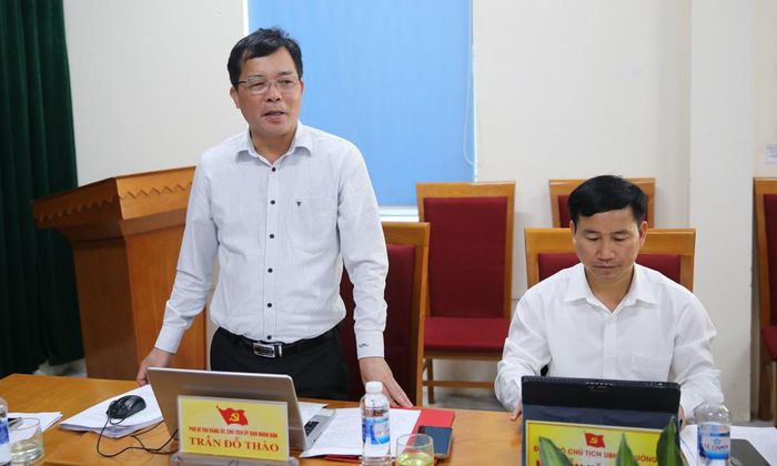 Đồng chí Trần Đỗ Thảo, Phó Bí thư Đảng ủy, Chủ tịch UBND phường Tự Lạn phát biểu ý kiến.