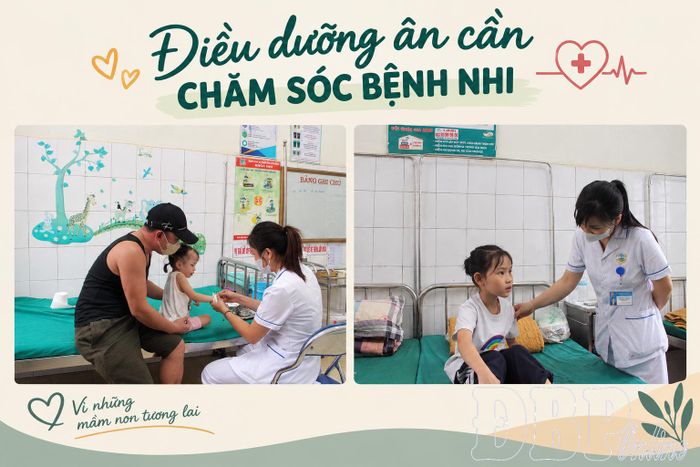 Điều dưỡng Khoa Nhi, Bệnh viện Đa khoa tỉnh chăm sóc bệnh nhi.