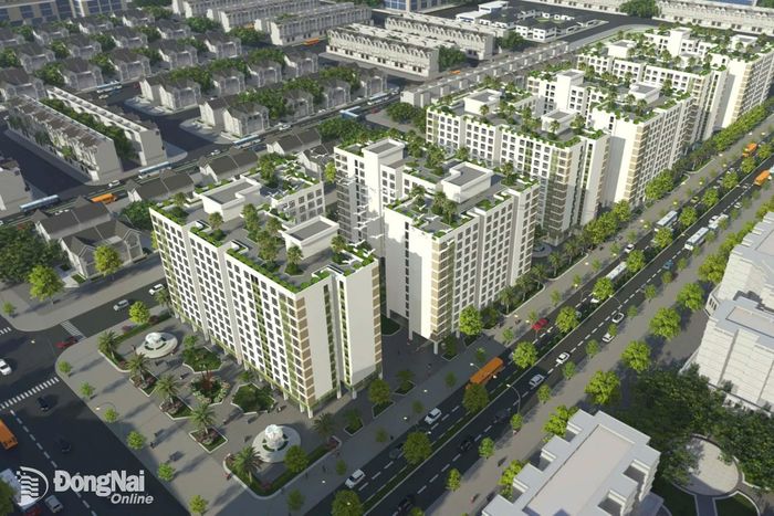 Mô hình Khu chung cư nhà ở xã hội trên khu đất 2,1ha tại xã Phước An. Ảnh: ĐVCC