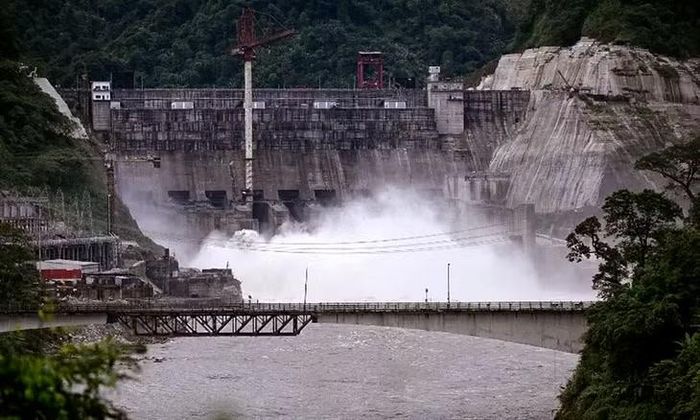 Dự án thủy điện hạ nguồn Subansiri (SLHEP) trên sông Subansiri, khu vực giáp ranh hai bang Assam và Arunachal Pradesh ở đông bắc Ấn Độ. Ảnh: AFP