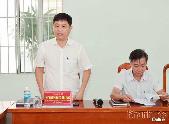 Lãnh đạo xã Cam An phát biểu tại buổi giám sát.