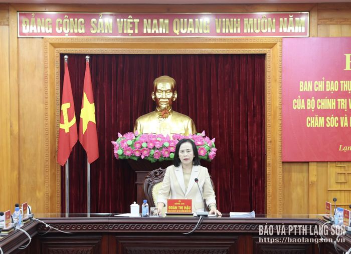 Đồng chí Đoàn Thị Hậu, Phó Bí thư Tỉnh ủy, Chủ tịch HĐND tỉnh, Trưởng Ban Chỉ đạo phát biểu kết luận hội nghị