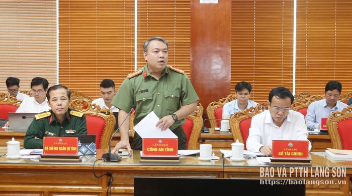Lãnh đạo Công an tỉnh phát biểu tại buổi làm việc