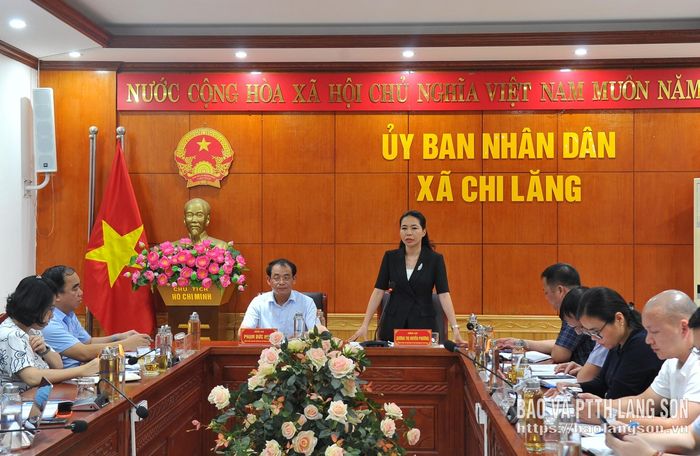 Lãnh đạo Đảng uỷ xã Chi Lăng phát biểu tại chương trình khảo sát