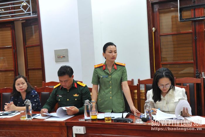 Đại diện Công an tỉnh phát biểu tại chương trình khảo sát