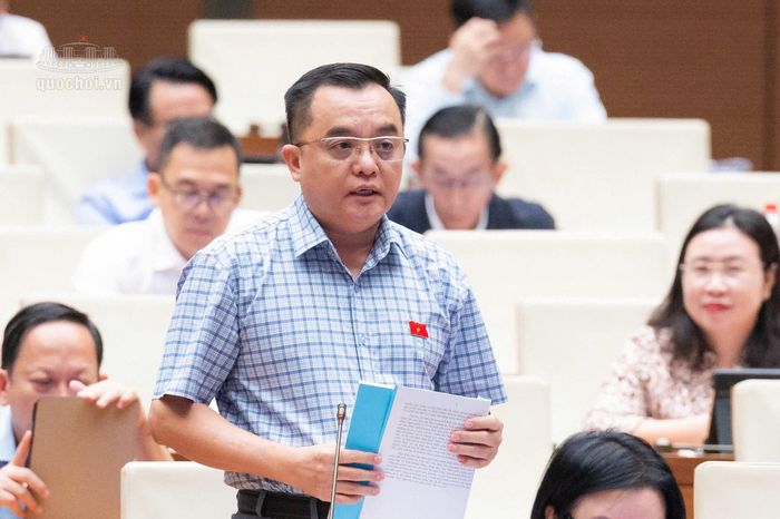 Đại biểu Huỳnh Ngọc Liêm, Đoàn ĐBQH tỉnh Lâm Đồng phát biểu tại nghị trường. (Ảnh: Quốc hội)