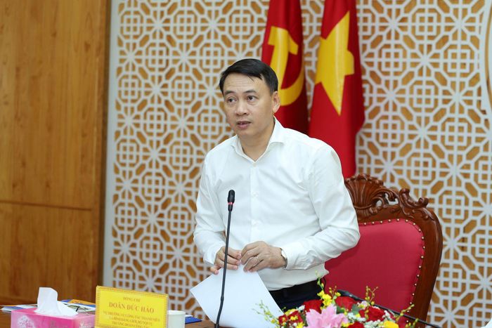 Ông Doãn Đức Hảo, Vụ trưởng Vụ Công tác thanh niên và Bình đẳng giới - Bộ Nội vụ phát biểu kết luận tại buổi làm việc