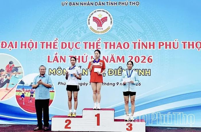 Nữ vận động viên xã Vân Sơn giành Huy chương Vàng môn điền kinh, cự ly 800m tại Đại hội TDTT tỉnh Phú Thọ lần thứ I năm 2026.