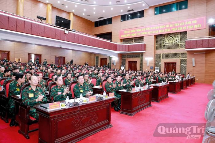 Đại biểu tham dự lễ khai mạc diễn tập - Ảnh: T.D