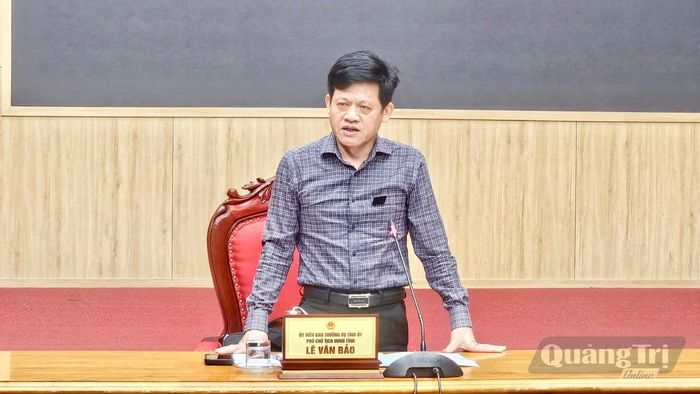 Đồng chí Lê Văn Bảo, Phó Chủ tịch UBND tỉnh phát biểu kết luận tại cuộc họp - Ảnh: Phan Khiêm