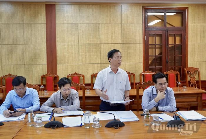 Đại diện lãnh đạo Sở Xây dựng phát biểu tại buổi làm việc - Ảnh: H.N