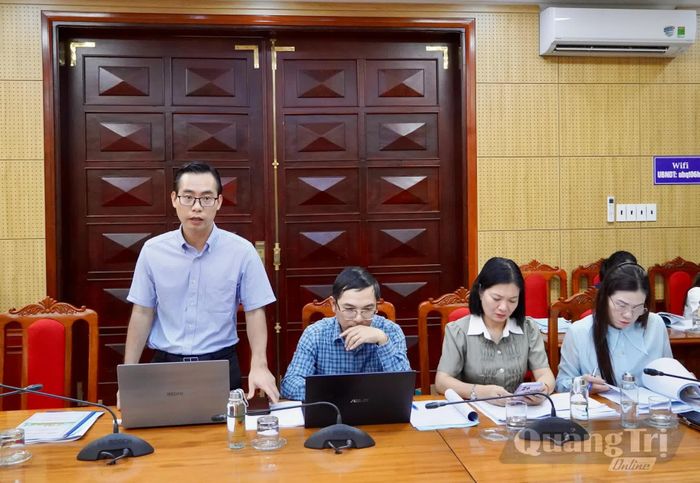 Đại diện lãnh đạo Ban Quản lý Khu Kinh tế tỉnh phát biểu tại buổi làm việc - Ảnh: H.N