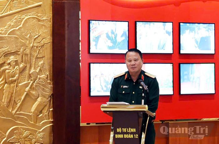 Đồng chí Thiếu tướng Nguyễn Hữu Ngọc, Tư lệnh Binh đoàn 12 phát biểu tại buổi làm việc - Ảnh: C.T.V