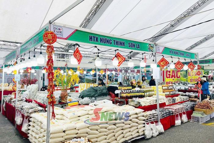 Gian hàng của HTX Hưng Thịnh, xã Mường Bú tại tỉnh Quảng Ninh. Ảnh: Đình Hướng