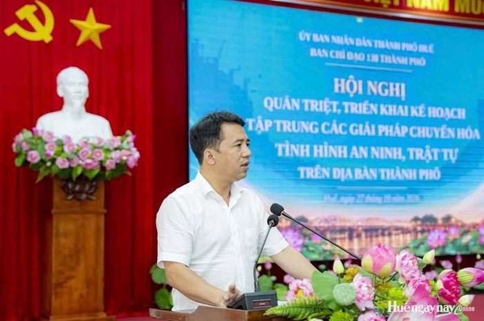 Phó Chủ tịch UBND thành phố Trần Hữu Thùy Giang phát biểu chỉ đạo tại Hội nghị. Ảnh: Lê Hoàng