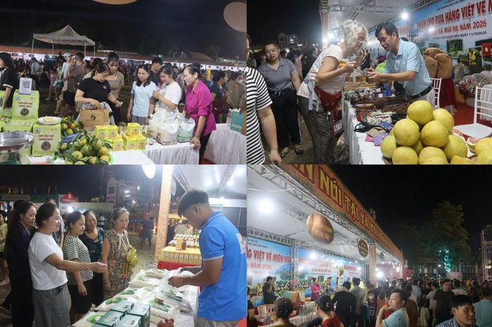 Phiên chợ đưa hàng Việt về miền núi tại xã Mai Hạ với 20 gian hàng, với 14 đơn vị tham gia, thu hút người dân tới mua sắm (Ảnh: Công Thương Phú Thọ)