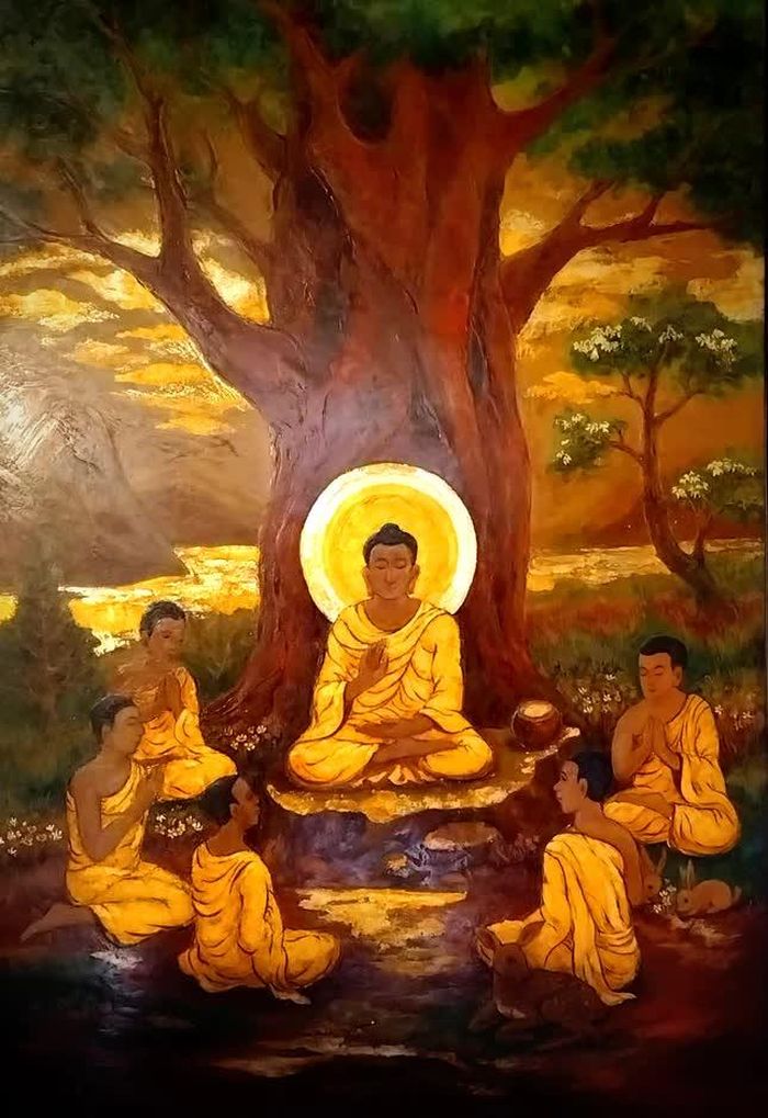 Tác phẩm “Chuyển pháp” bằng chất liệu sơn mài của họa sĩ Nhuận Thường