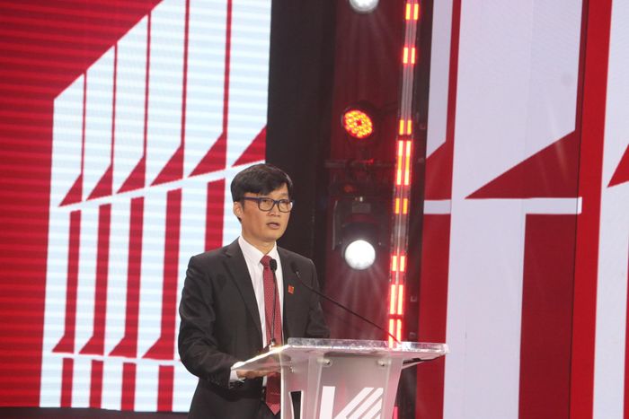 PGS.TS.KTS Phạm Trọng Thuật, Hiệu trưởng Trường Đại học Kiến trúc TP.HCM phát biểu tại lễ kỷ niệm 50 năm thành lập trường đại học Kiến trúc TP.HCM ngày 27/10/2026.