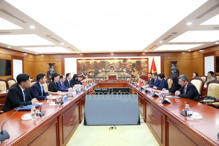 Quang cảnh buổi tiếp. Ảnh: Đức Minh