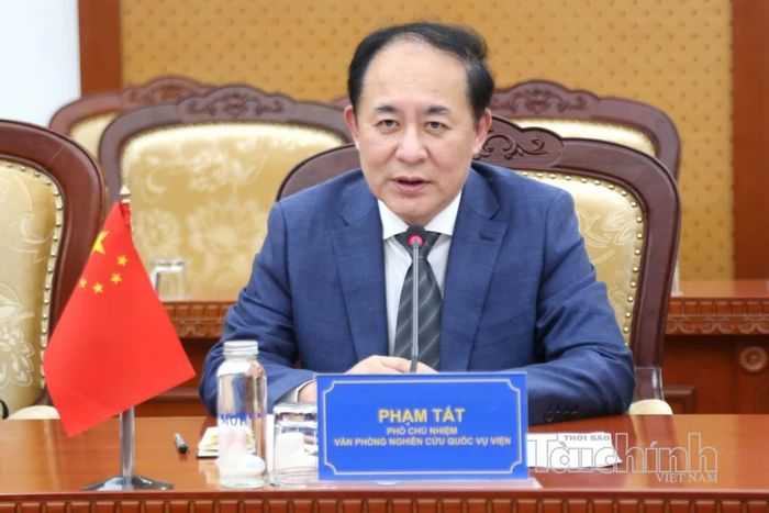 Phó Chủ nhiệm Văn phòng Nghiên cứu Quốc vụ viện Trung Quốc Phạm Tất phát biểu. Ảnh: Đức Minh