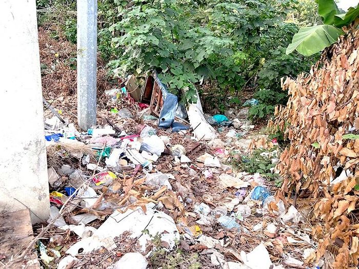 Rác thải tràn ngập trong khu vực công viên