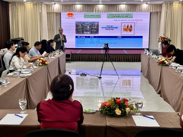 Các chuyên gia tại hội thảo tư vấn quản lý rủi ro trong xúc tiến thương mại và kinh doanh xuất khẩu với thị trường ASEAN.