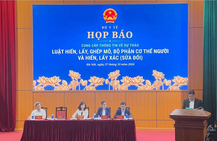 Bộ Y tế tổ chức họp báo thông tin về dự án Luật Hiến, lấy, ghép mô, bộ phận cơ thể người và hiến, lấy xác (sửa đổi)