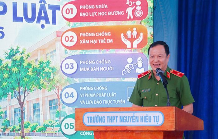 Thiếu tướng Phan Mạnh Trường, Phó Cục trưởng Cục Cảnh sát hình sự, phát biểu tại chương trình.