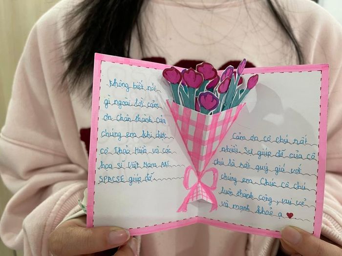 Thư cảm ơn của học sinh được tài trợ từ Vas
