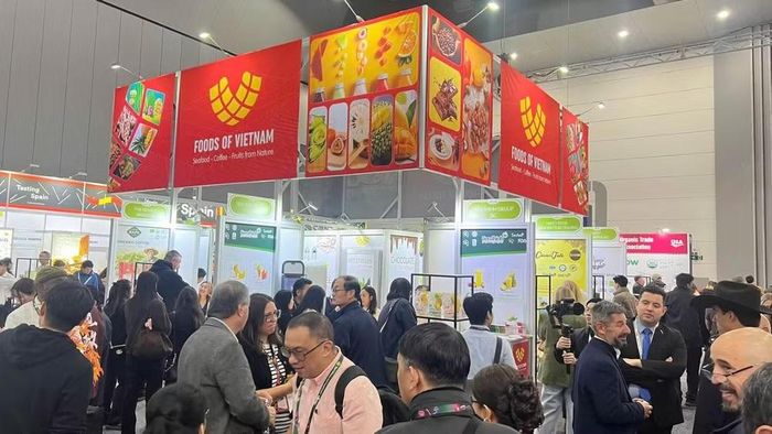 Sản phẩm nông sản, thực phẩm Việt Nam tại Fine Food Australia 2026. Ảnh: AGRITRADE