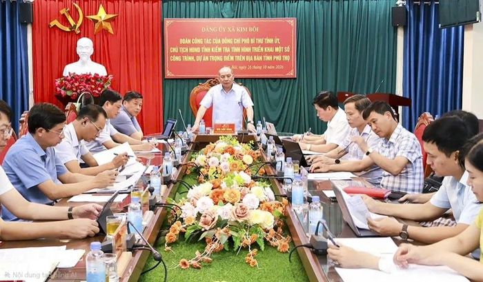 Phó Bí thư Tỉnh ủy, Chủ tịch HĐND tỉnh Phú Thọ Bùi Đức Hinh chủ trì buổi làm việc.