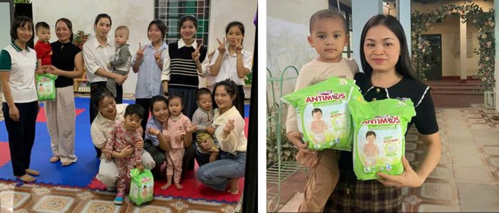 Diana Unicharm ủng hộ hàng chục nghìn sản phẩm gồm băng vệ sinh Diana, tã trẻ em và khăn lau xua muỗi Bobby Antimos cùng dung dịch vệ sinh Fresh & Care góp phần hỗ trợ phụ nữ và trẻ em duy trì vệ sinh cá nhân trong điều kiện sinh hoạt khó khăn, phòng tránh dịch bệnh sau thiên tai.