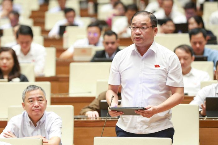 Đại biểu Nguyễn Ngọc Việt (Đoàn Hà Nội) phát biểu. Ảnh: Quochoi.vn