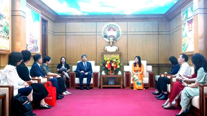 Quang cảnh buổi tiếp. Ảnh: B.Duy