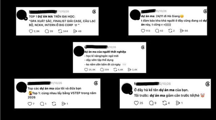 Cụm từ "Dự án ma" xuất hiện rầm rộ trên các nền tảng mạng xã hội (Ảnh: tổng hợp)