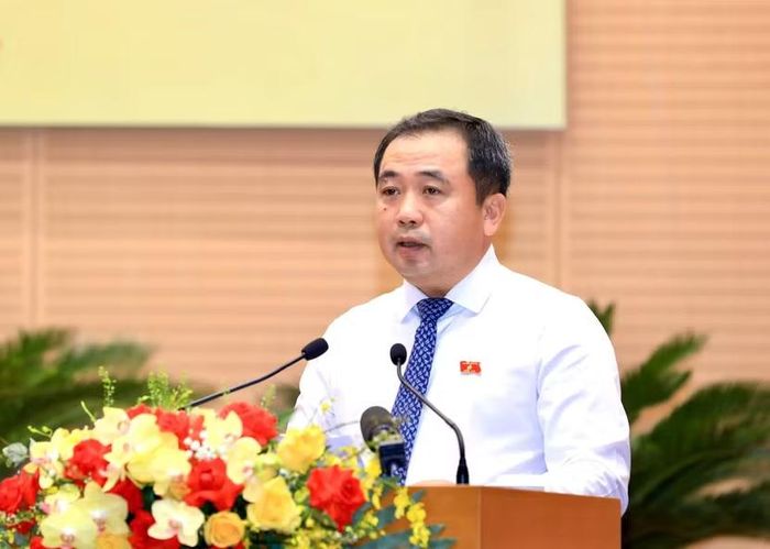 Bí thư Thành ủy Hà Nội Trần Đức Thắng phát biểu tại kỳ họp