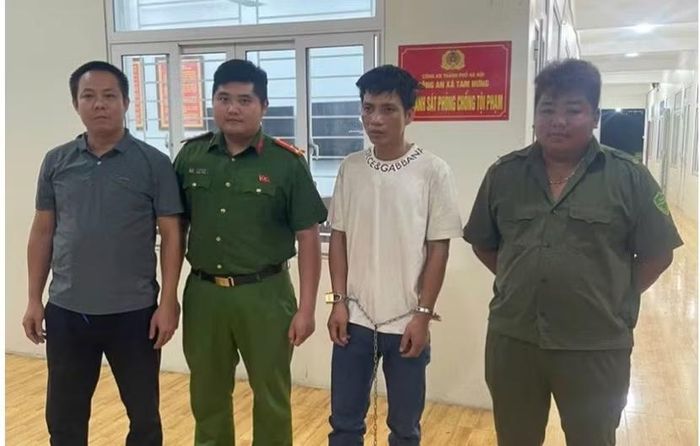 Đối tượng Vũ Xuân Chung tại Công an xã Tam Hưng