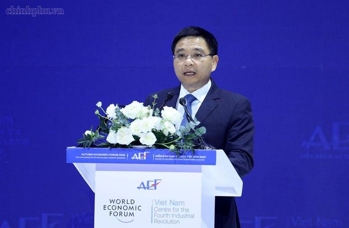 Phó Thủ tướng Nguyễn Văn Thắng phát biểu định hướng Phiên tham luận và đối thoại chuyên sâu về khung hợp tác trong kỷ nguyên mới trong khuôn khổ Diễn đàn Kinh tế mùa Thu 2026 (AEF 2026) - Ảnh: chinhphu.vn/Đức Tuân
