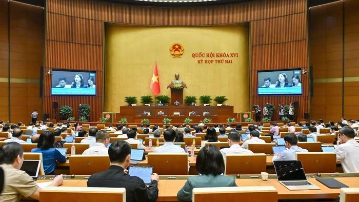 Phiên họp toàn thể tại hội trường Diên Hồng, kỳ họp thứ hai của Quốc hội. (Ảnh: THỦY NGUYÊN)