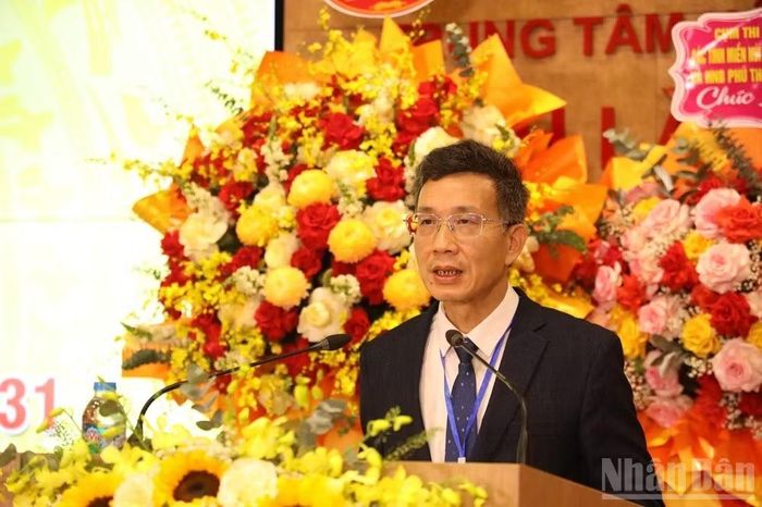 Đồng chí Lê Trường Giang, Chủ tịch Hội Nhà báo tỉnh Lào Cai. (Ảnh: THANH SƠN)